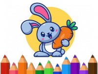 Cute Rabbit Puzzle Online Coloring Game